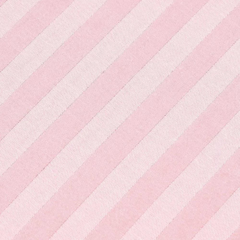 Homescapes Drap plat satin rayé en coton égyptien 330 fils rose, 178x255 cm -* Drap Plat
