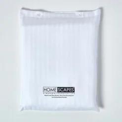 Drap plat satin rayé en coton égyptien 330 fils blanc, 270x300 cm -><noscript><img width=