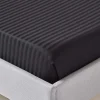 Homescapes Drap plat satin rayé en coton égyptien 330 fils noir, 270x300 cm -* Drap Plat