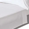 Drap plat satin rayé en coton égyptien 330 fils blanc, 240x275 cm ->Homescapes Online