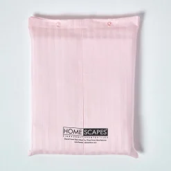 Drap plat satin rayé en coton égyptien 330 fils rose, 240x300 cm -><noscript><img width=