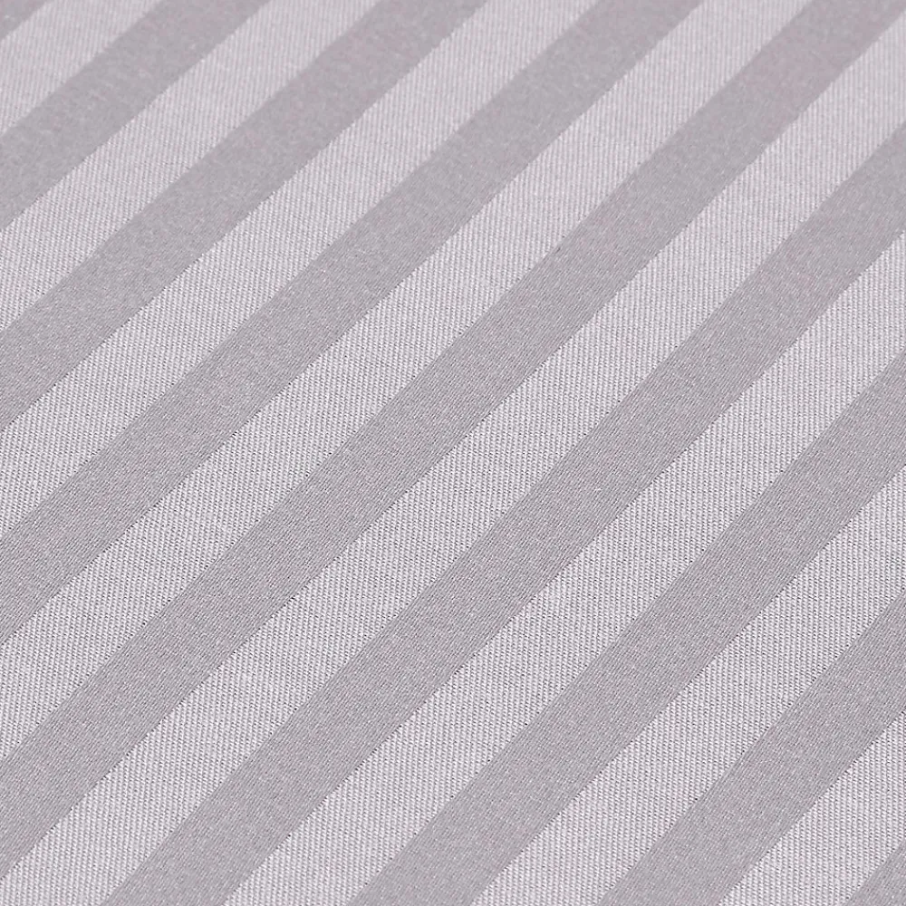 Homescapes Drap plat satin rayé en coton égyptien 330 fils gris, 240x275 cm -* Drap Plat