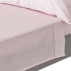 Homescapes Drap plat satin rayé en coton égyptien 330 fils violet, 240x300 cm -* Drap Plat