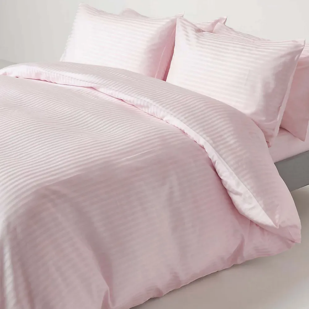 Homescapes Drap plat satin rayé en coton égyptien 330 fils violet, 240x300 cm -* Drap Plat