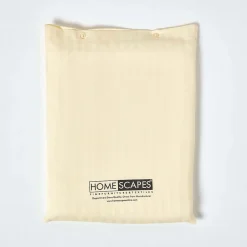 Homescapes Drap plat satin rayé en coton égyptien 330 fils jaune pâle, 275x275 cm -* Drap Plat