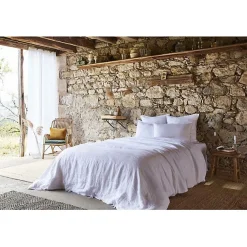Drap plat "Soline" toutes dimensions Lin lavé - Soline Craie - 240 x 300 cm pour lit 2 places>L'Effet Papillon Hot