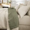 L'Effet Papillon Drap plat "Soline" toutes dimensions Lin lavé - Soline Thym - 270 x 300 cm pour lit King size* Drap Plat