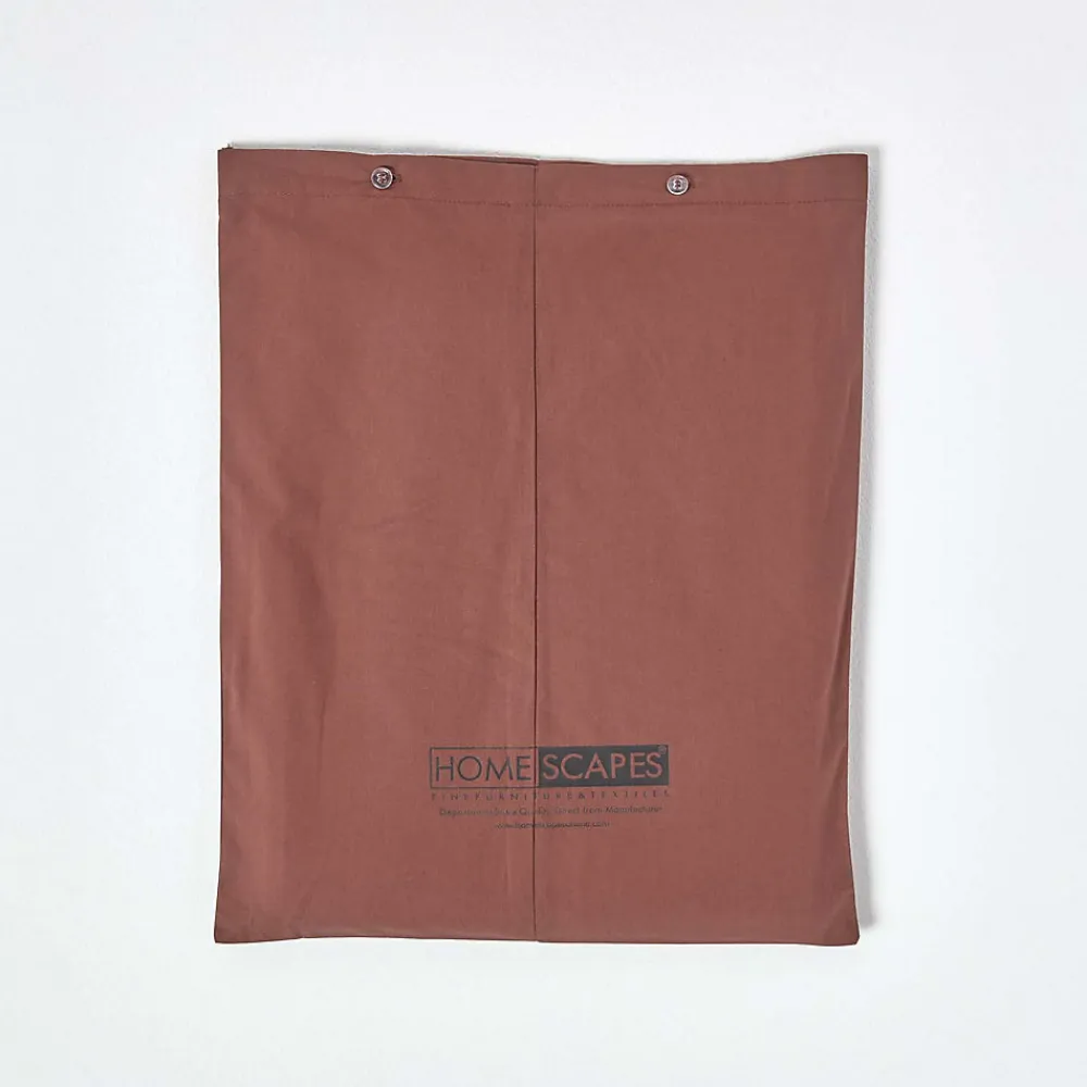 Drap plat uni 100 % coton égyptien 200 fils marron chocolat, 275x275 cm ->Homescapes New