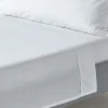 Drap plat uni 100 % coton égyptien 200 fils blanc, 230x255 cm ->Homescapes New