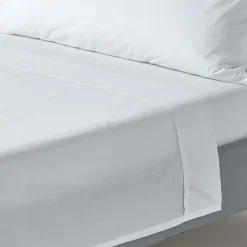 Homescapes Drap plat uni 100 % coton égyptien 200 fils blanc, 240x275 cm -* Drap Plat