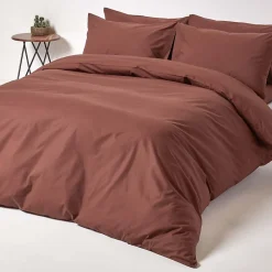 Homescapes Drap plat uni 100 % coton égyptien 200 fils marron chocolat, 240x300 cm -* Drap Plat