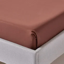 Homescapes Drap plat uni 100 % coton égyptien 200 fils marron chocolat, 240x300 cm -* Drap Plat
