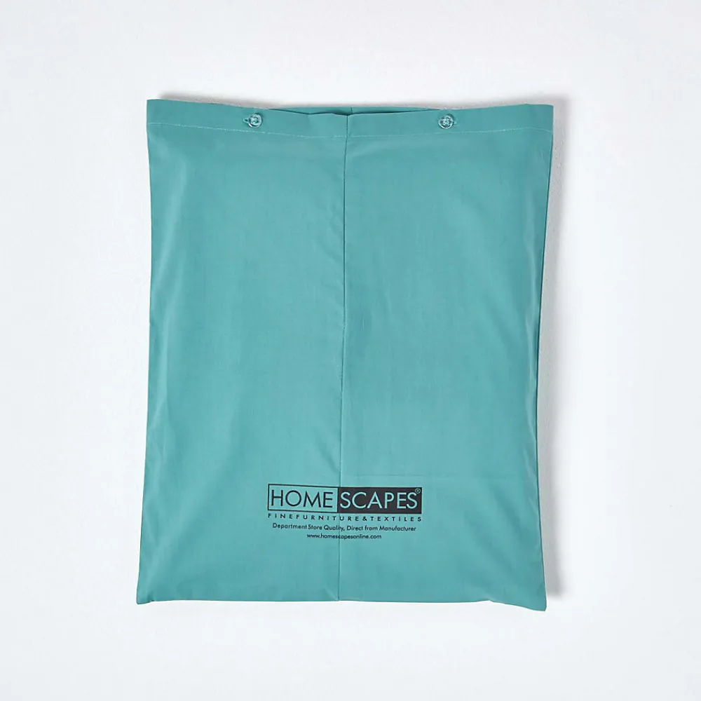 Drap plat uni 100 % coton égyptien 200 fils bleu canard, 240x300 cm ->Homescapes Outlet