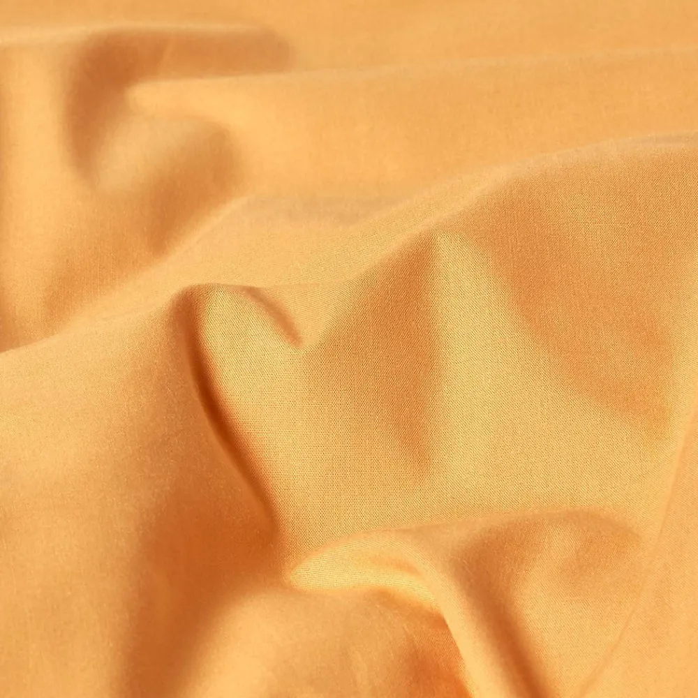 Drap plat uni 100 % coton égyptien 200 fils jaune moutarde, 275x275 cm ->Homescapes Online