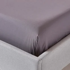 Homescapes Drap plat uni 100 % coton égyptien 200 fils gris foncé, 275x275 cm -* Drap Plat