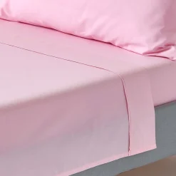 Homescapes Drap plat uni 100 % coton égyptien 200 fils rose, 275x275 cm -* Drap Plat