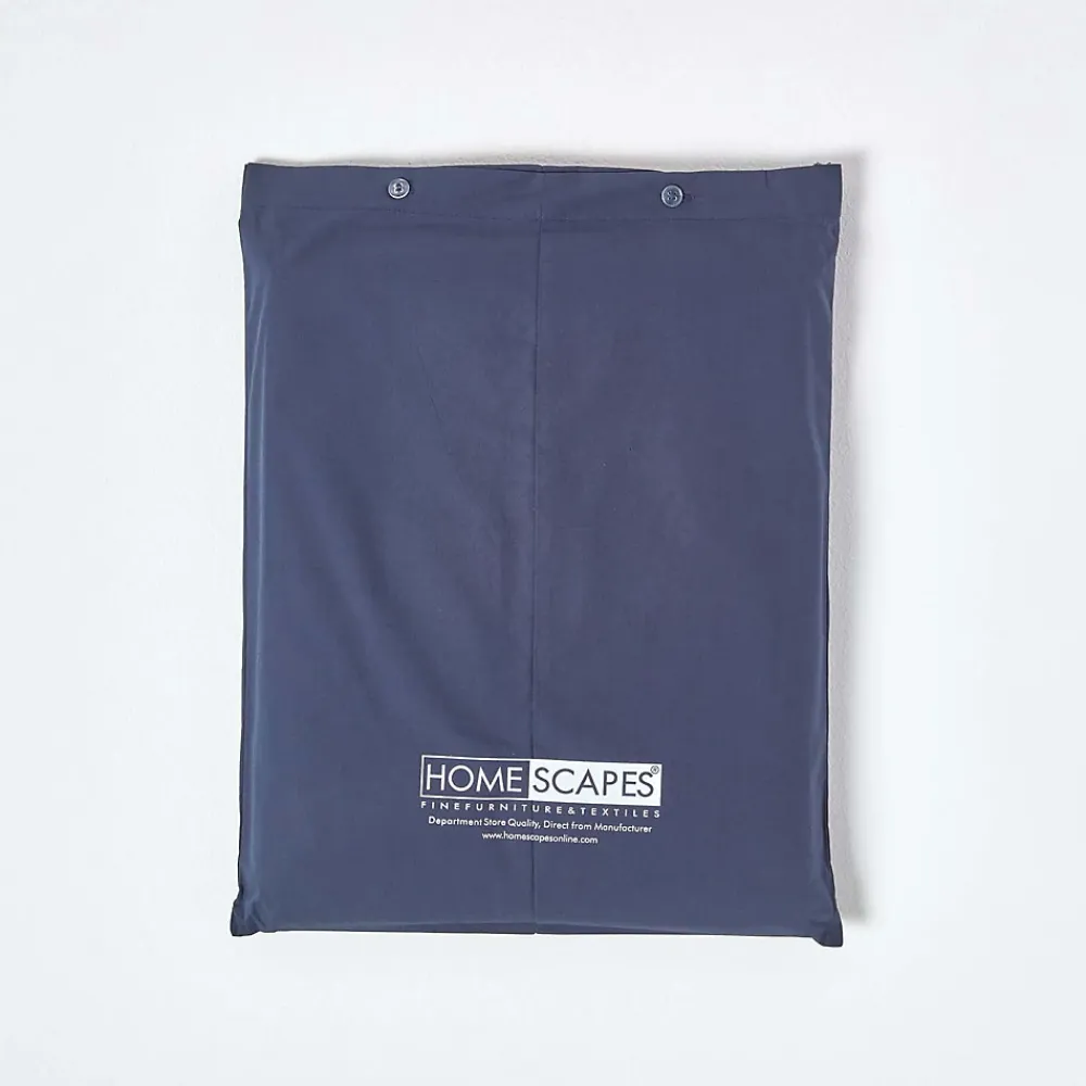 Homescapes Drap plat uni 100 % coton égyptien 200 fils bleu marine, 270x300 cm -* Drap Plat