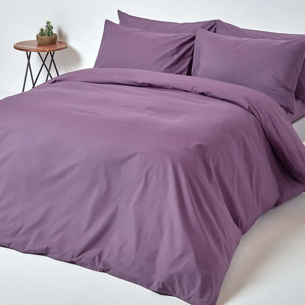Homescapes Drap plat uni 100 % coton égyptien 200 fils violet, 178x255 cm -* Drap Plat