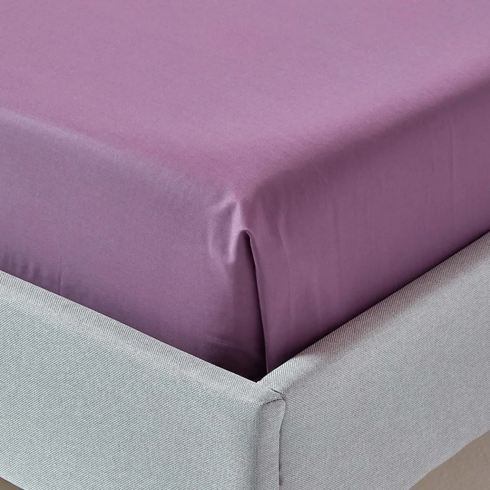 Homescapes Drap plat uni 100 % coton égyptien 200 fils violet, 230x255 cm -* Drap Plat