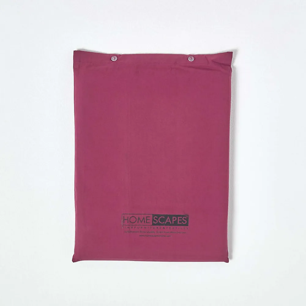 Drap plat uni 100 % coton égyptien 200 fils bordeaux, 270x300 cm ->Homescapes Best