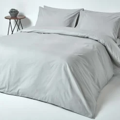 Drap plat uni 100 % coton égyptien 200 fils gris argent, 180x290 cm -><noscript><img width=
