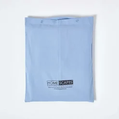 Homescapes Drap plat uni 100 % coton égyptien 200 fils bleu, 270x300 cm -* Drap Plat