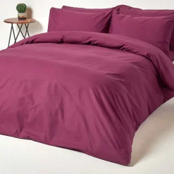 Drap plat uni 100 % coton égyptien 200 fils bordeaux, 240x300 cm -><noscript><img width=