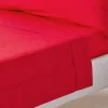 Drap plat uni 100 % coton égyptien 200 fils rouge, 275x275 cm ->Homescapes Outlet