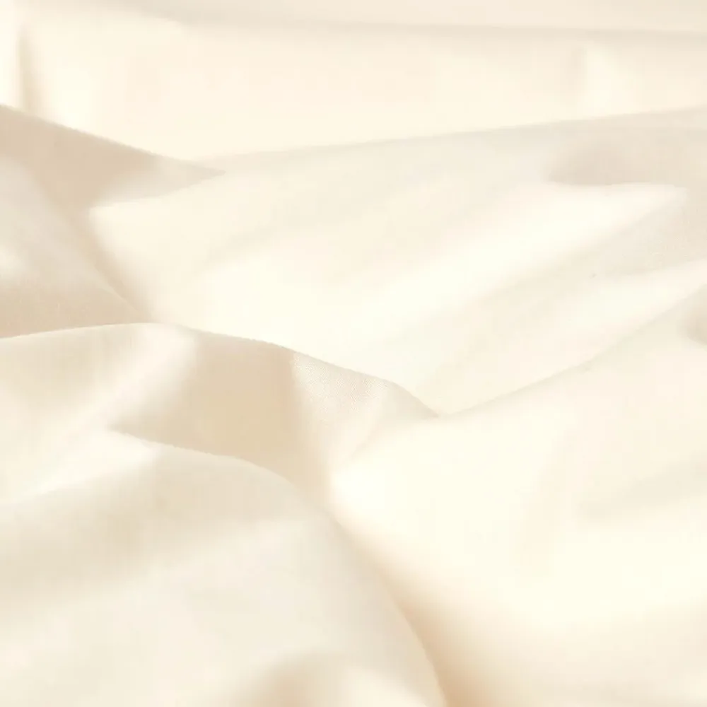 Homescapes Drap plat uni 100 % coton égyptien 200 fils ivoire, 180x290 cm -* Drap Plat
