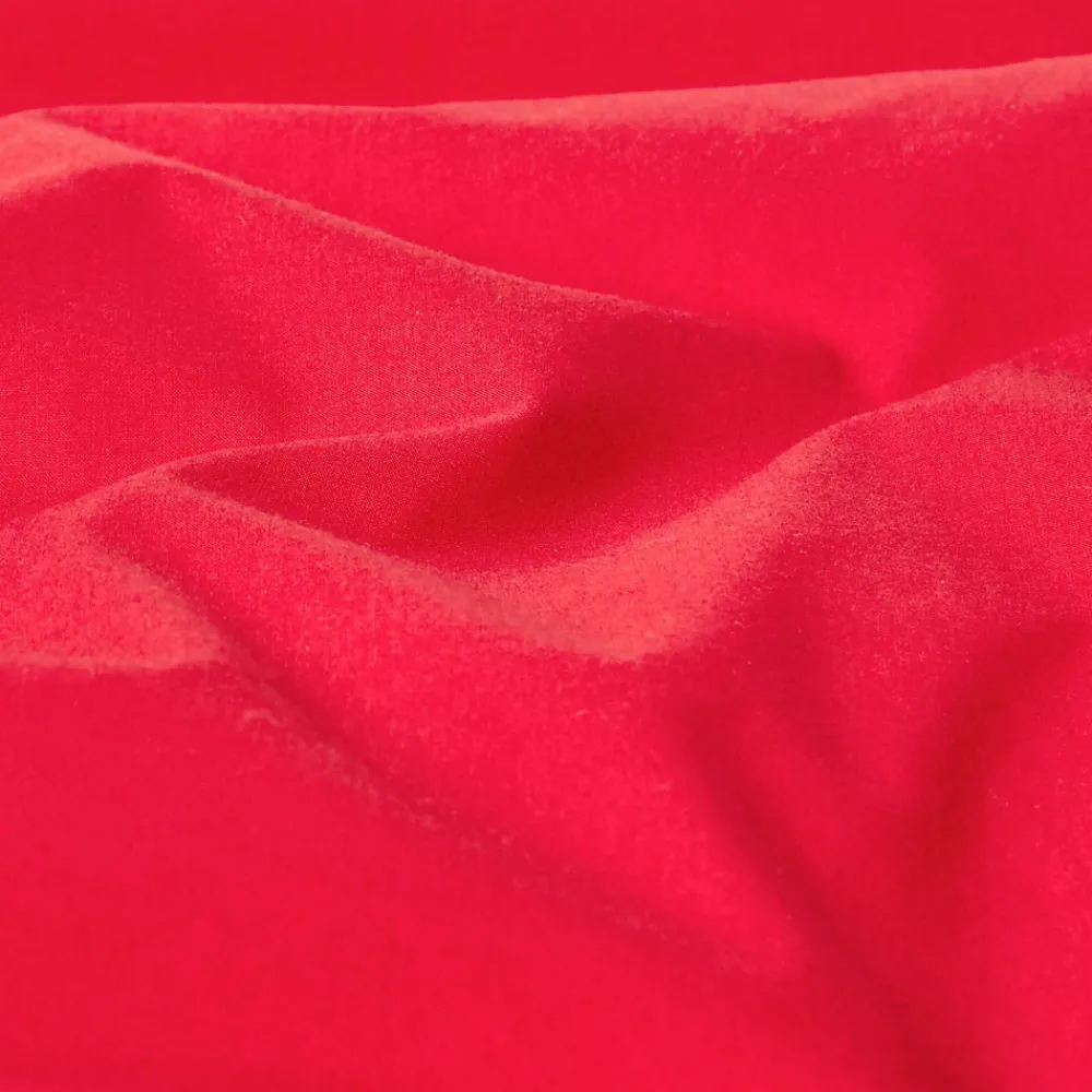Drap plat uni 100 % coton égyptien 200 fils rouge, 180x290 cm ->Homescapes Discount