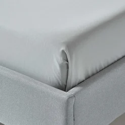 Homescapes Drap plat uni 100 % coton égyptien 200 fils gris argent, 270x300 cm -* Drap Plat