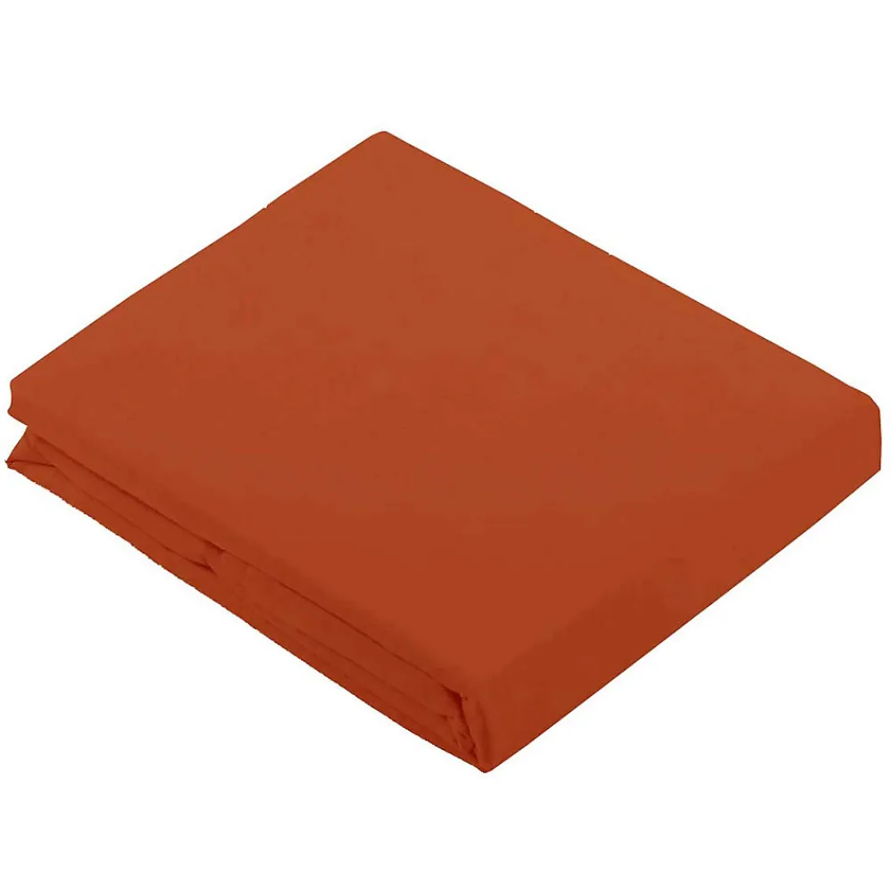 Drap Plat Uni en 100 % Coton (240x310 cm - Orange corail)>Tradilinge Best