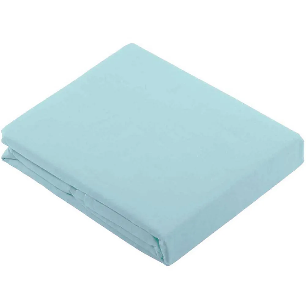 Drap Plat Uni en 100 % Coton (180x290 cm - Bleu ciel)>Tradilinge New