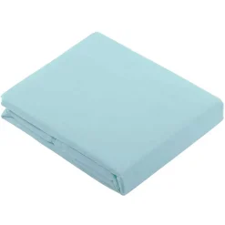 Tradilinge Drap Plat Uni en 100 % Coton (240x310 cm - Bleu ciel)* Drap Plat