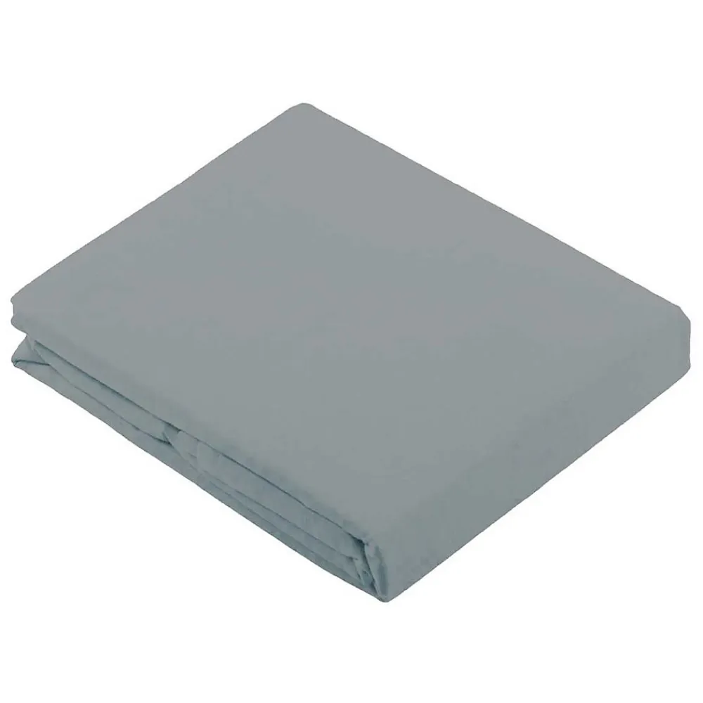 Drap Plat Uni en 100 % Coton (180x290 cm - Gris Galet)>Tradilinge Clearance