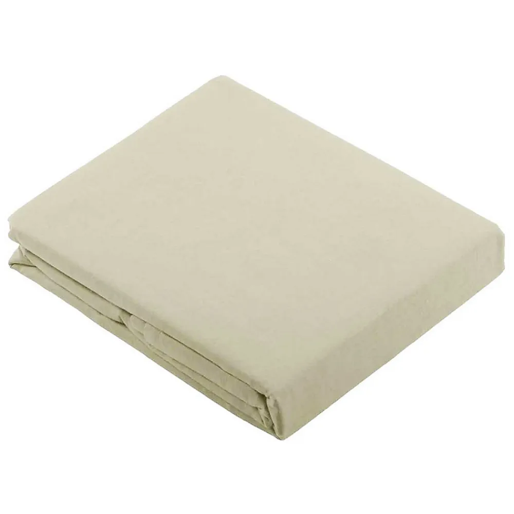 Drap Plat Uni en 100 % Coton (240x310 cm - Ecru)>Tradilinge Outlet