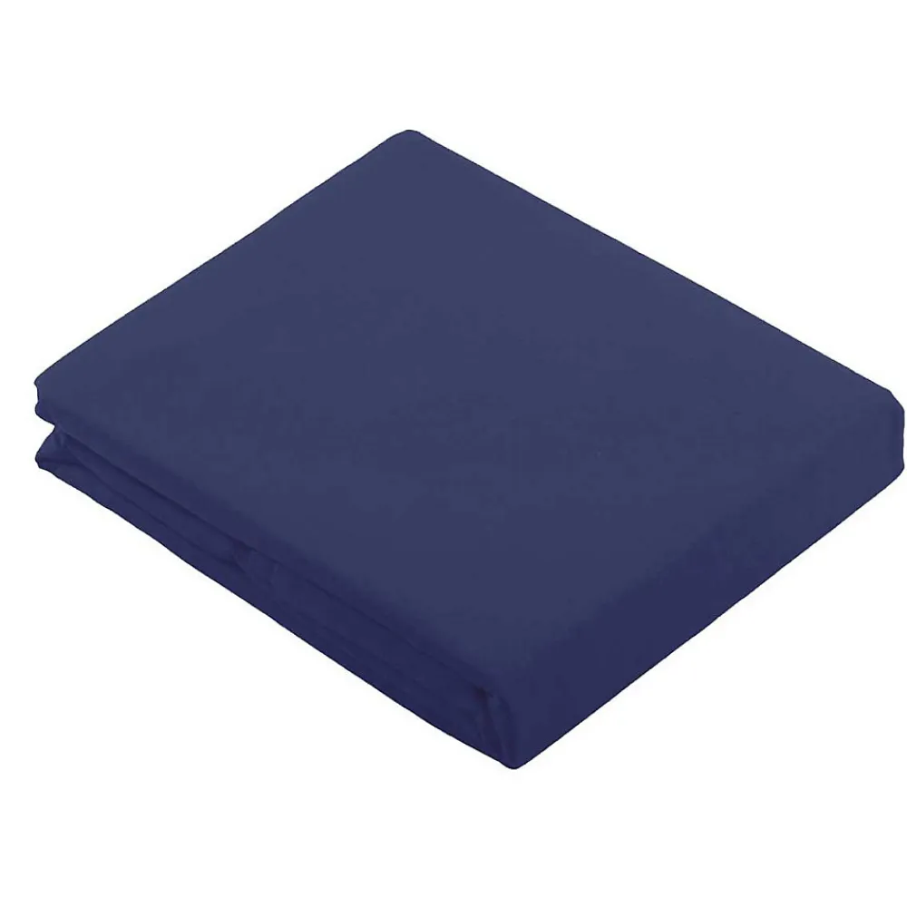 Drap Plat Uni en 100 % Coton (240x310 cm - Bleu Marine)>Tradilinge Outlet