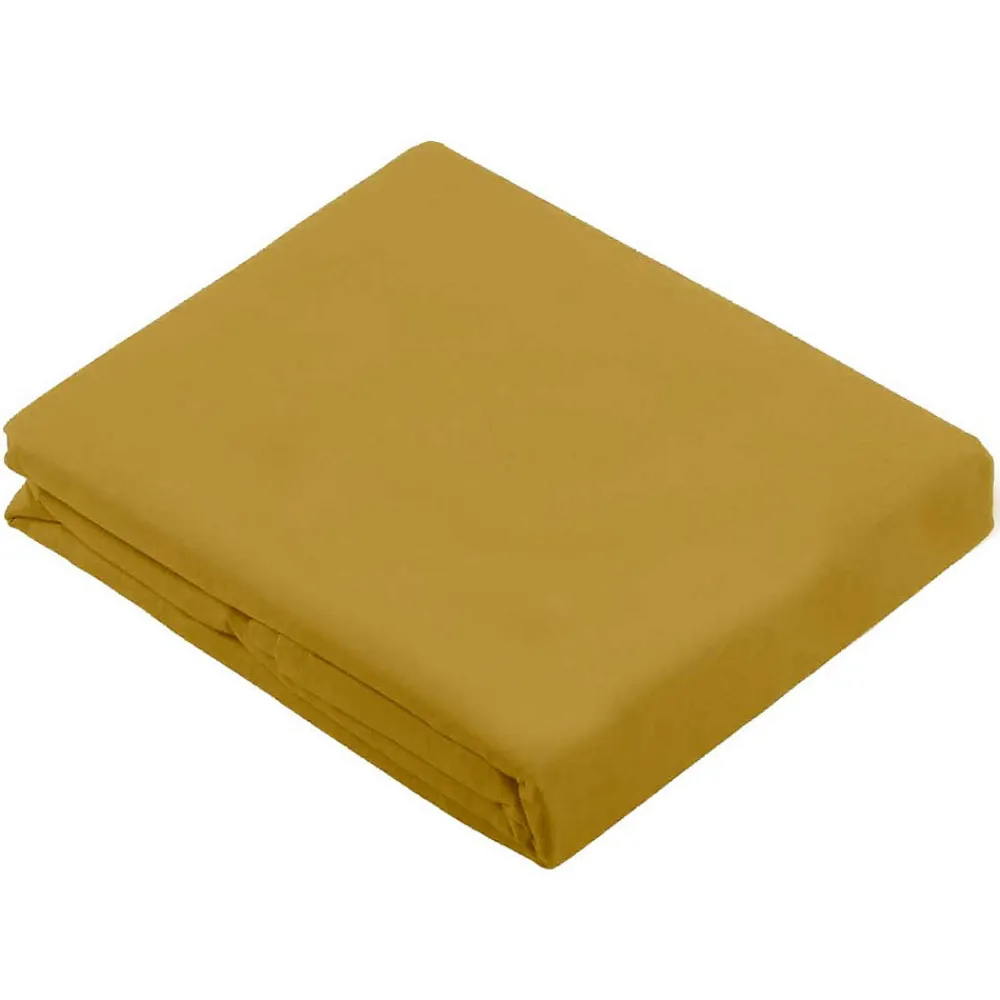 Drap Plat Uni en 100 % Coton (180x290 cm - Jaune moutarde)>Tradilinge Outlet