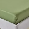 Homescapes Drap plat uni en coton égyptien bio 400 fils vert mousse, 230x255 cm -* Drap Plat