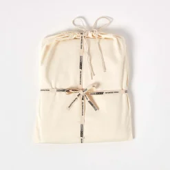 Drap plat uni en coton égyptien bio 400 fils ècru, 178x255 cm -><noscript><img width=