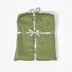 Homescapes Drap plat uni en coton égyptien bio 400 fils vert mousse, 270x300 cm -* Drap Plat
