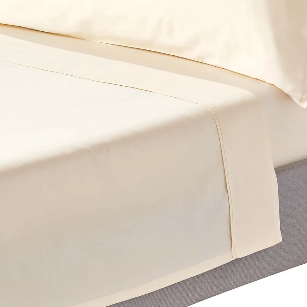 Homescapes Drap plat uni en coton égyptien bio 400 fils ècru, 240x275 cm -* Drap Plat