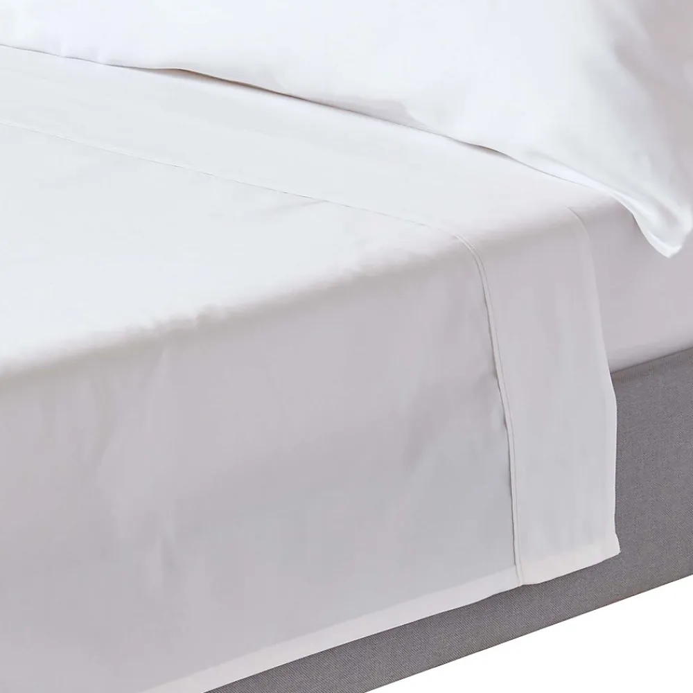 Homescapes Drap plat uni en coton égyptien bio 400 fils blanc, 240x275 cm -* Drap Plat