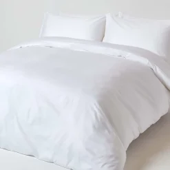 Homescapes Drap plat uni en coton égyptien bio 400 fils blanc, 240x275 cm -* Drap Plat