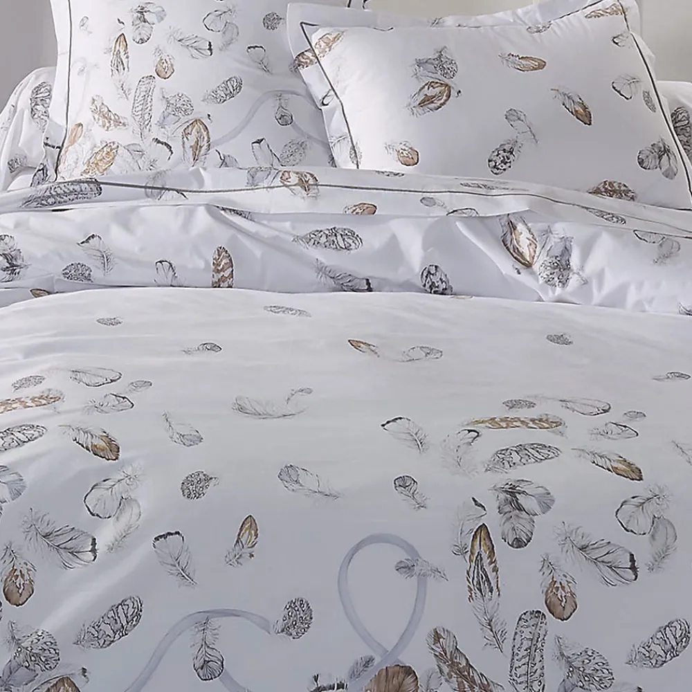 Linnea Drap plat 240x310 cm Percale pur coton PLUMES* Drap Plat