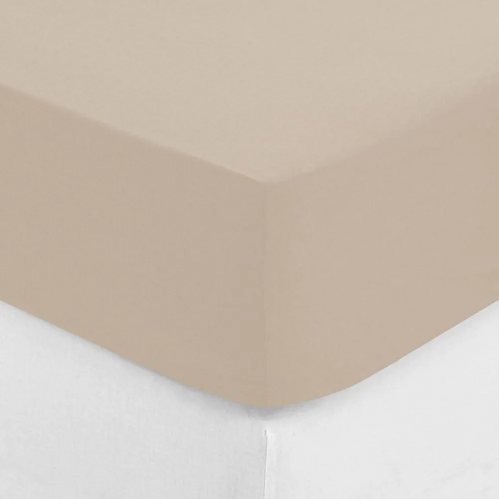Drap-housse - percale - beige lin - 180x200 cm - Atmosphera>Atmosphera Créateur D'Intérieur Hot