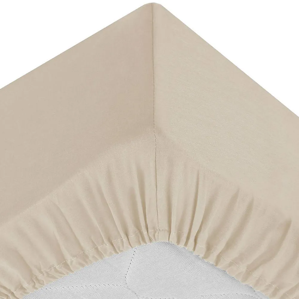 Drap-housse - percale - beige lin - 180x200 cm - Atmosphera>Atmosphera Créateur D'Intérieur Hot