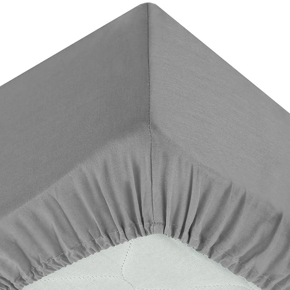 Atmosphera Créateur D'Intérieur Drap-housse - percale - gris - 160x200 cm - Atmosphera* Drap Housse|Drap Housse