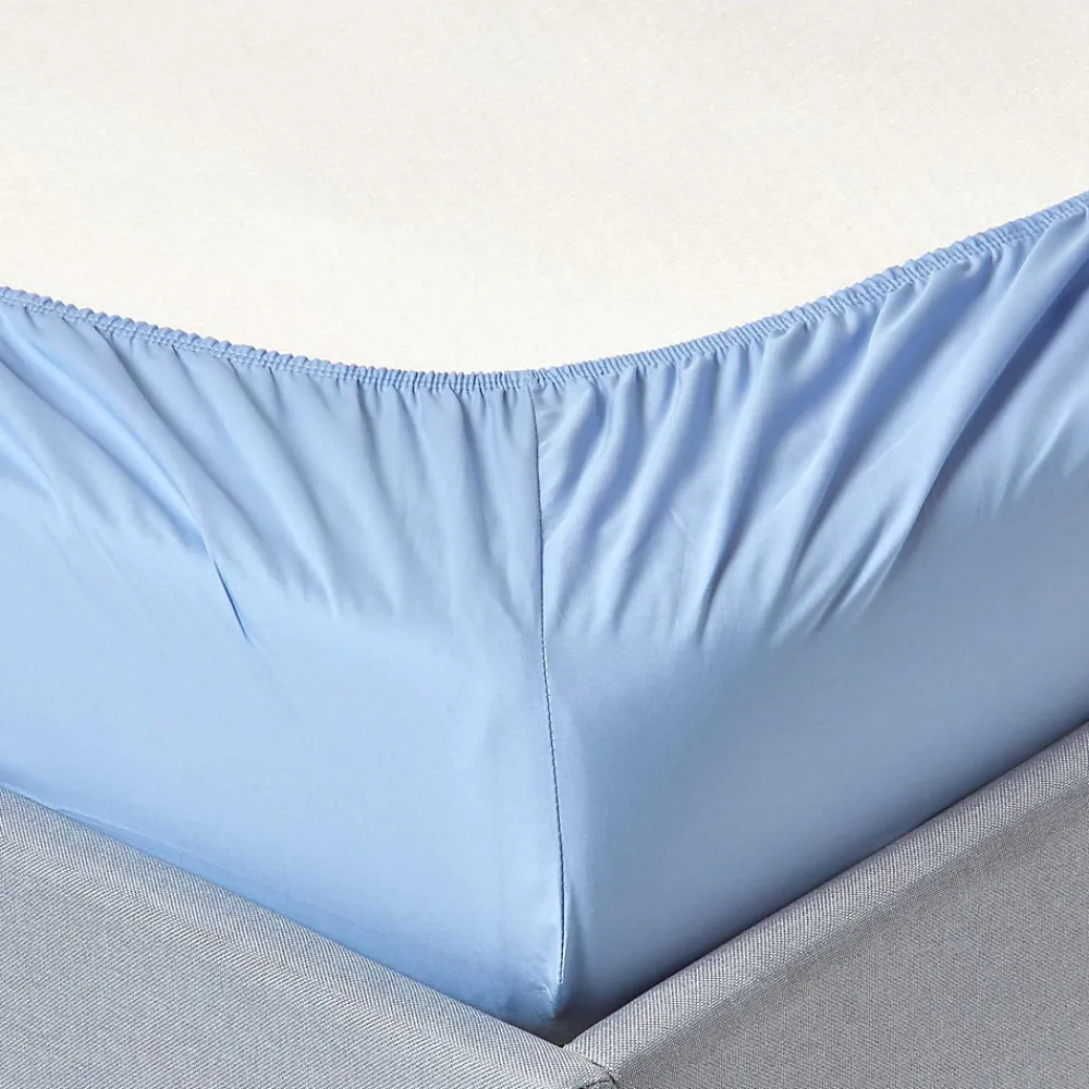 Homescapes Drap-housse bleu 100% coton égyptien 200 fils 90 x 190 cm -* Drap Housse|Drap Housse