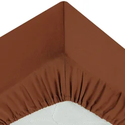 Atmosphera Créateur D'Intérieur Drap-housse Carina en coton 140x190cm rose terracotta - Atmosphera* Drap Housse|Drap Housse